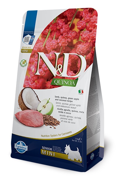 Farmina N&D Quinoa Canine Senior Mini, Agnello, mela, noce di cocco 5kg