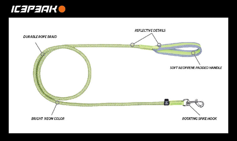 Guinzaglio Brightly High Visibility, neon arancione M 180cm x 8mm