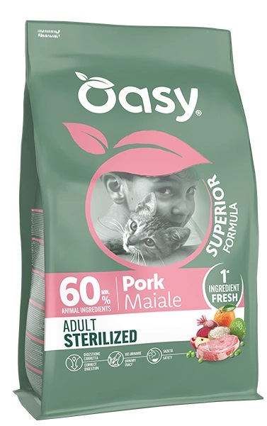 Oasy Cat Ad Superior Sterilised Maiale 1,5kg