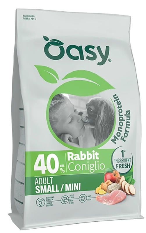 Oasy Dry Dog Monoprotein - ADULT SMALL/MINI RABBIT 2 Kg 
