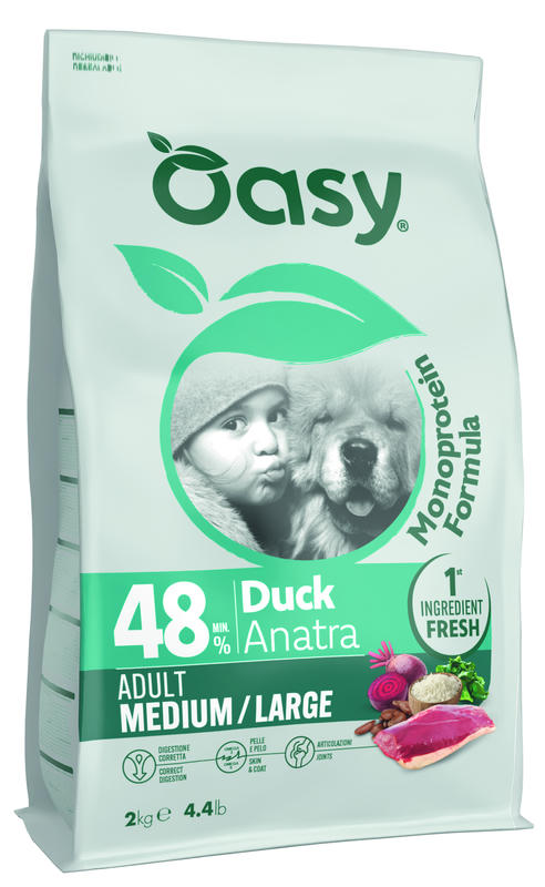 Oasy Dry Dog Monoprotein - ADULT MEDIUM/LARGE DUCK 10 Kg