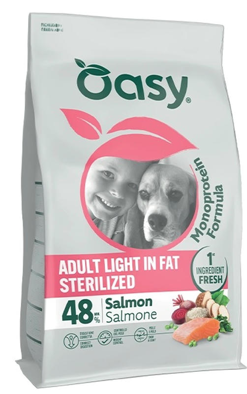 Oasy Dry Dog Monoprotein - ADULT LIGHT SALMON 10 Kg