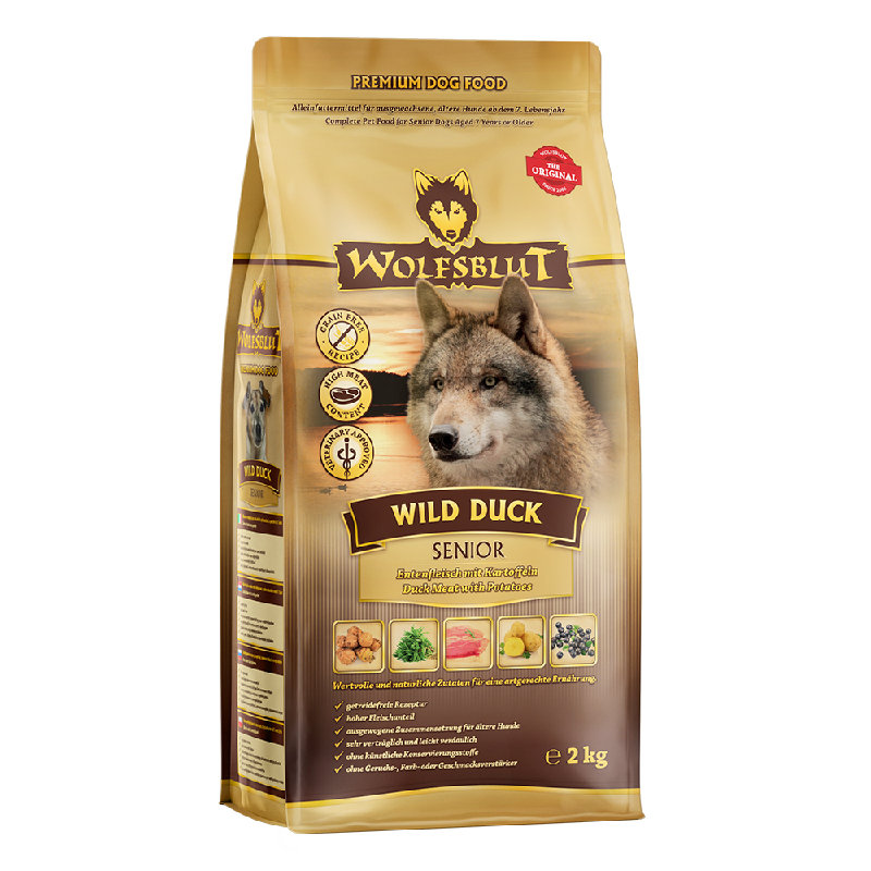 Wolfsblut Senior Wild Duck - Anatra con patate 2kg