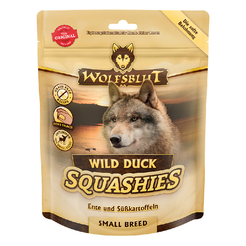 Wolfsblut Squashies Small Breed Wild Duck Snack - Anatra con patate dolci 350g