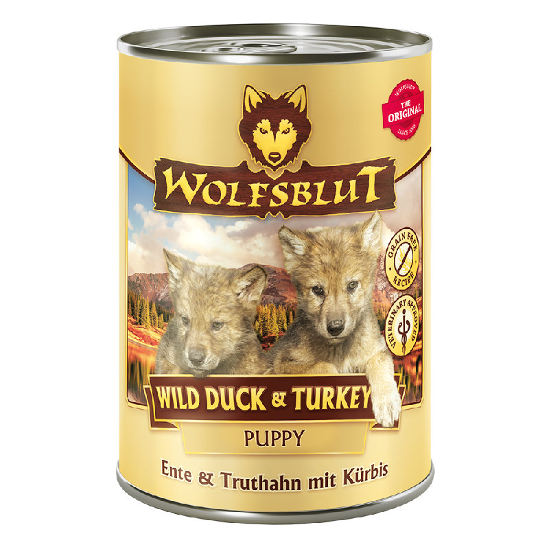 Wolfsblut Puppy Wild Duck & Turkey - Anatra & Tacchino con patate 395g