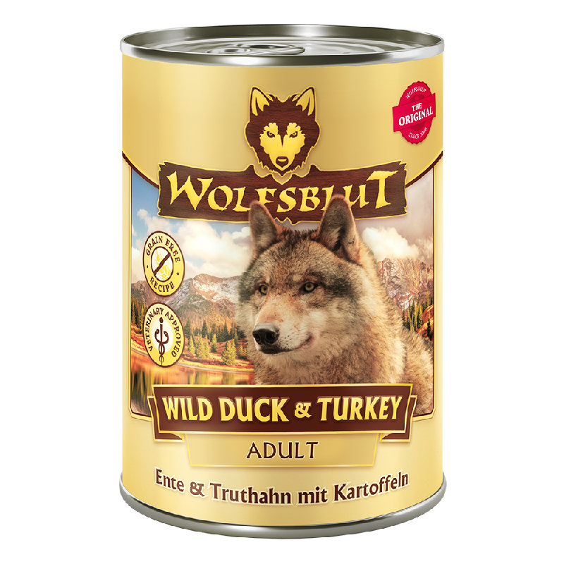 Wolfsblut Adult Wild Duck & Turkey Adult - Anatra & Tacchino con patate 395g