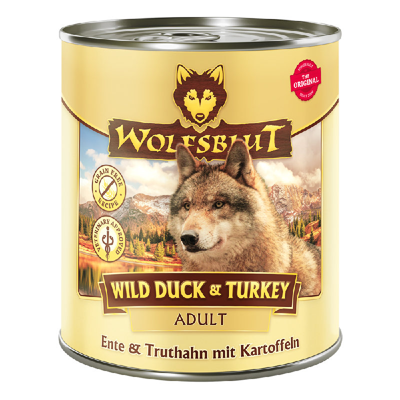 Wolfsblut Adult Wild Duck & Turkey - Anatra & Tacchino con patate 800g
