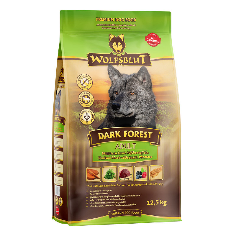 Wolfsblut Adult Dark Forest - Selvaggina con patate dolci 12,5kg