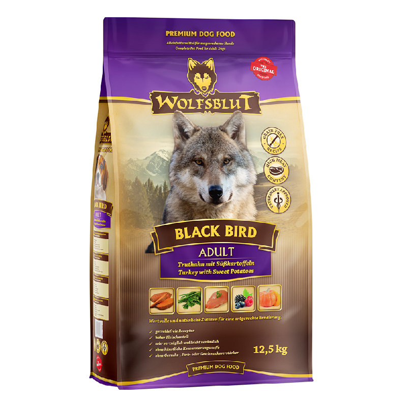 Wolfsblut Adult Black Bird - Tacchino con patate dolci 12,5kg