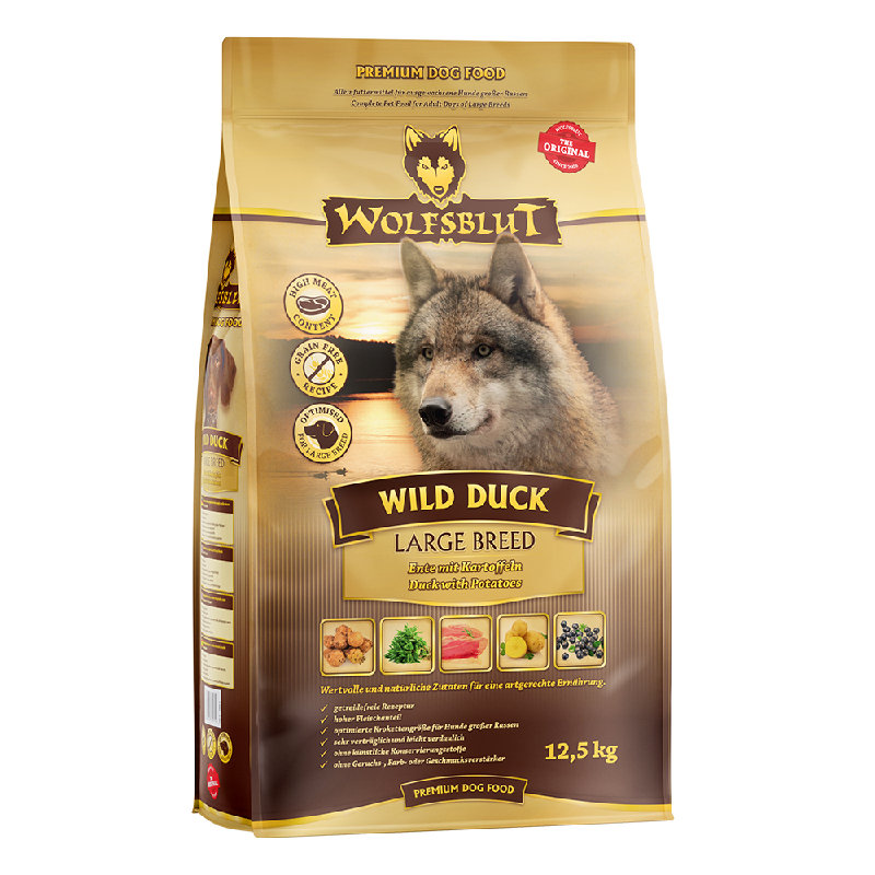 Wolfsblut Adult Large Breed Wild Duck - Anatra con patate 12,5kg