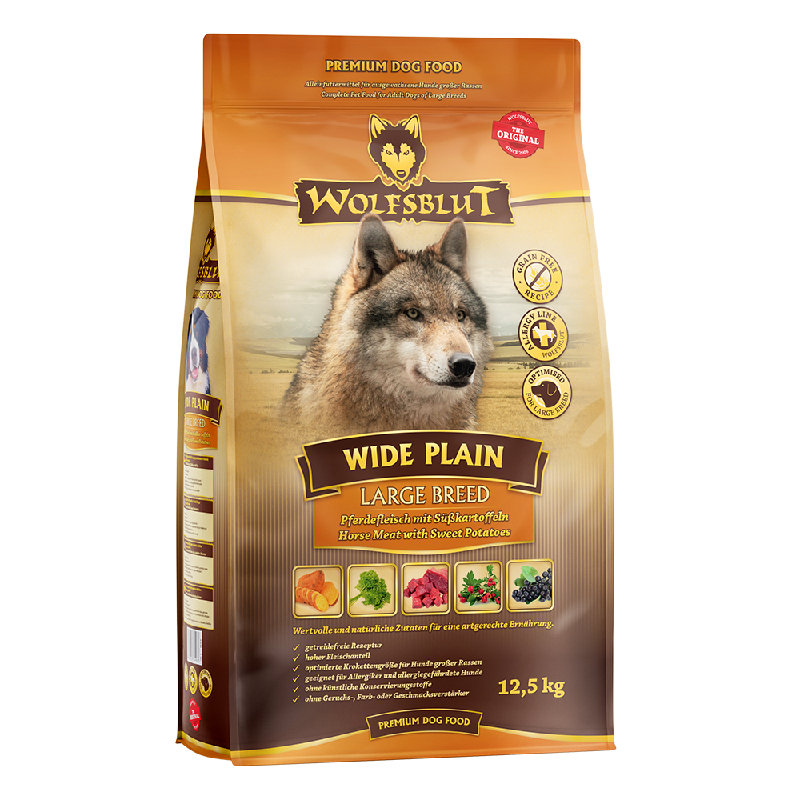 Wolfsblut Adult Large Breed Wide Plain - Cavallo con patate dolci 12,5kg