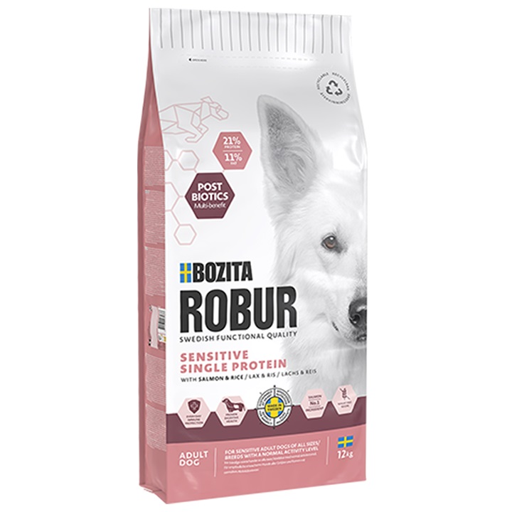 Bozita Robur Adult Sensitive Single Protein Lachs 12 kg
