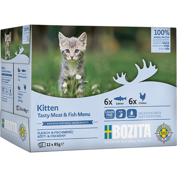 Bozita Pouch HiS Multibox Kitten Pesce & Carne  12x85g